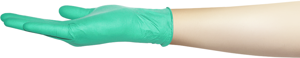Нитриловые одноразовые перчатки зеленые