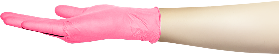 Нитриловые одноразовые перчатки розовые