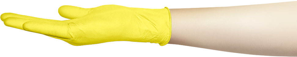 Нитриловые одноразовые перчатки желтые