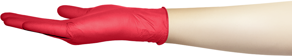 Нитриловые одноразовые перчатки красные